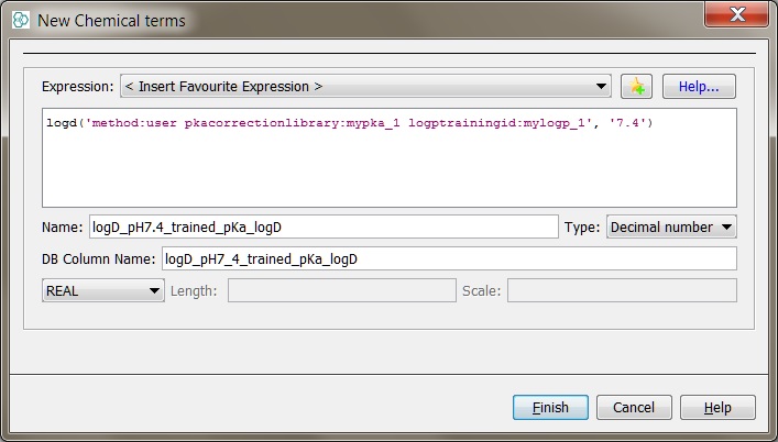 Chemical Terms window in Instant JChem