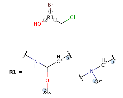 R-group attachment representation