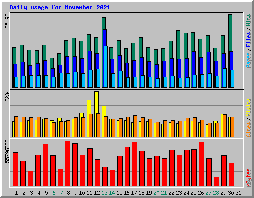 Daily usage for November 2021