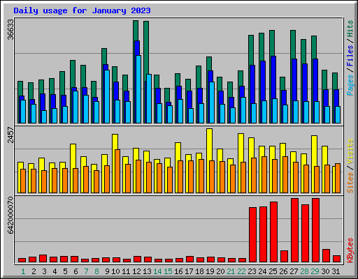 Daily usage for January 2023