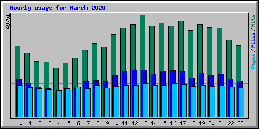 Hourly usage for March 2020