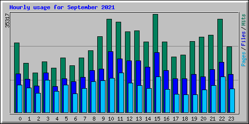 Hourly usage for September 2021