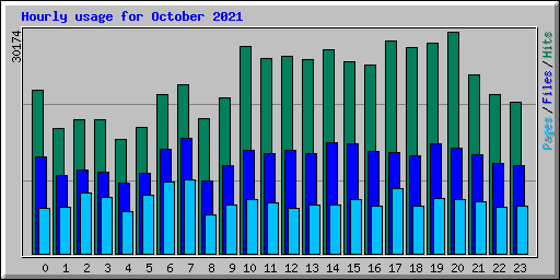 Hourly usage for October 2021