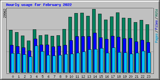 Hourly usage for February 2022