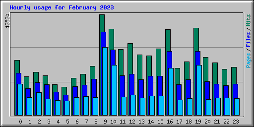 Hourly usage for February 2023