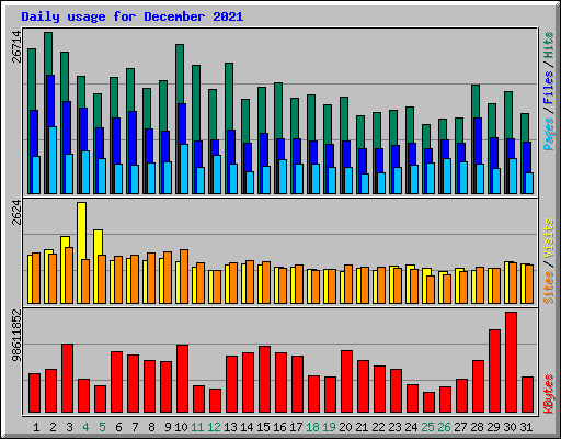 Daily usage for December 2021