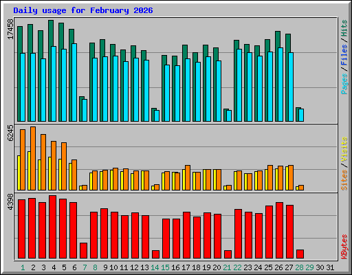Daily usage for February 2026